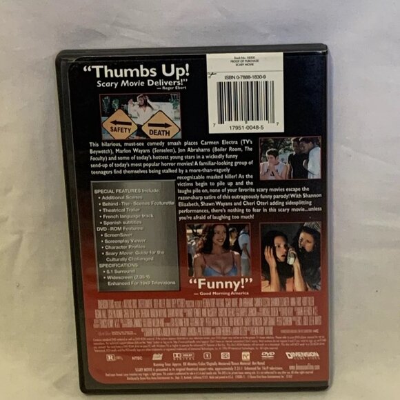 Scary Movie (DVD, 2000) Widescreen Jon Abrahams, Carmen Electra, Anna Faris - Picture 2 of 3
